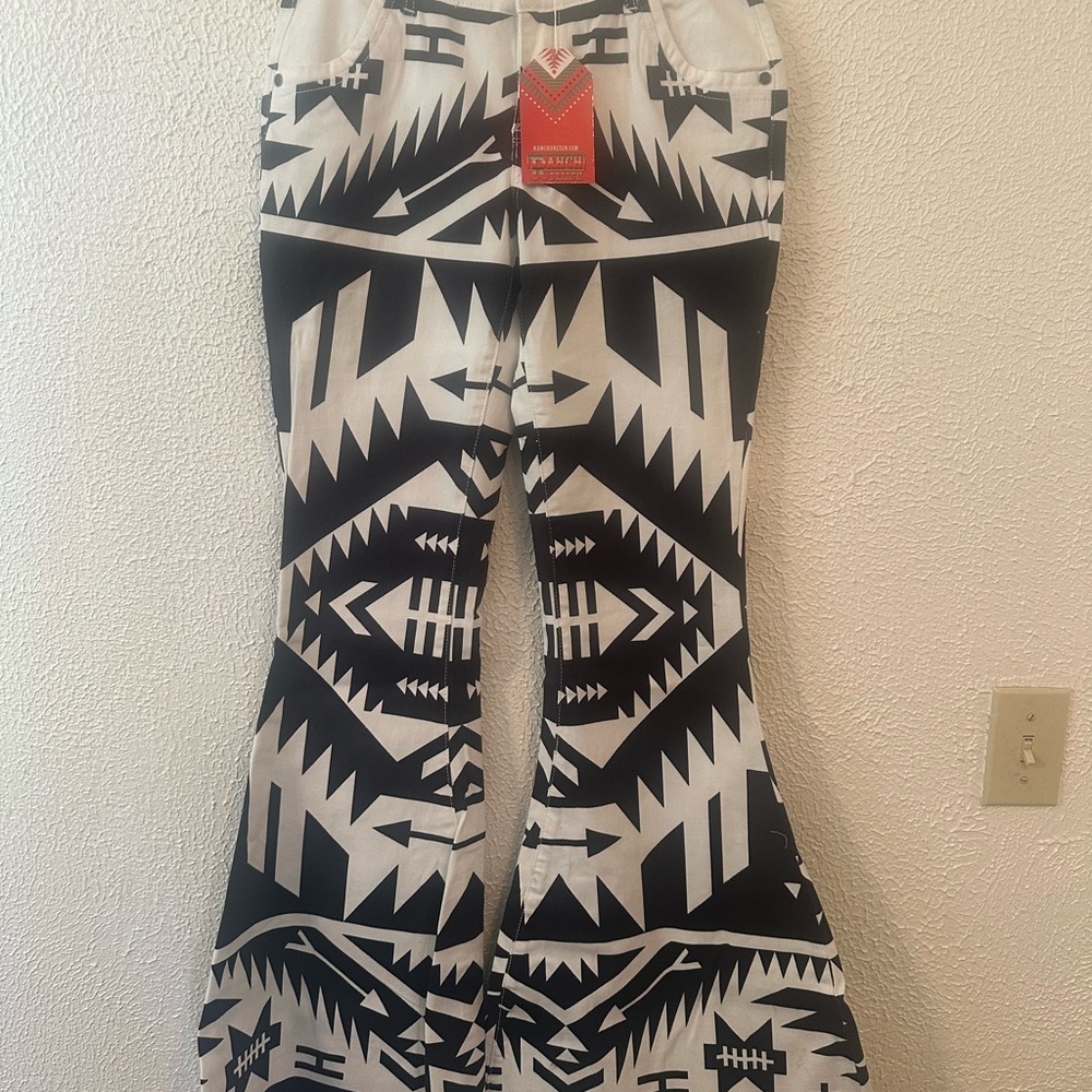 Ranch Dress’n / Fallon Taylor western Black and White Wide Leg Pants